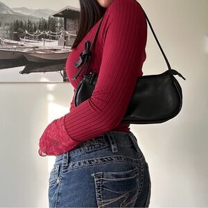 Y2K low rise cropped ankle contrast stitch preppy grunge denim jeans